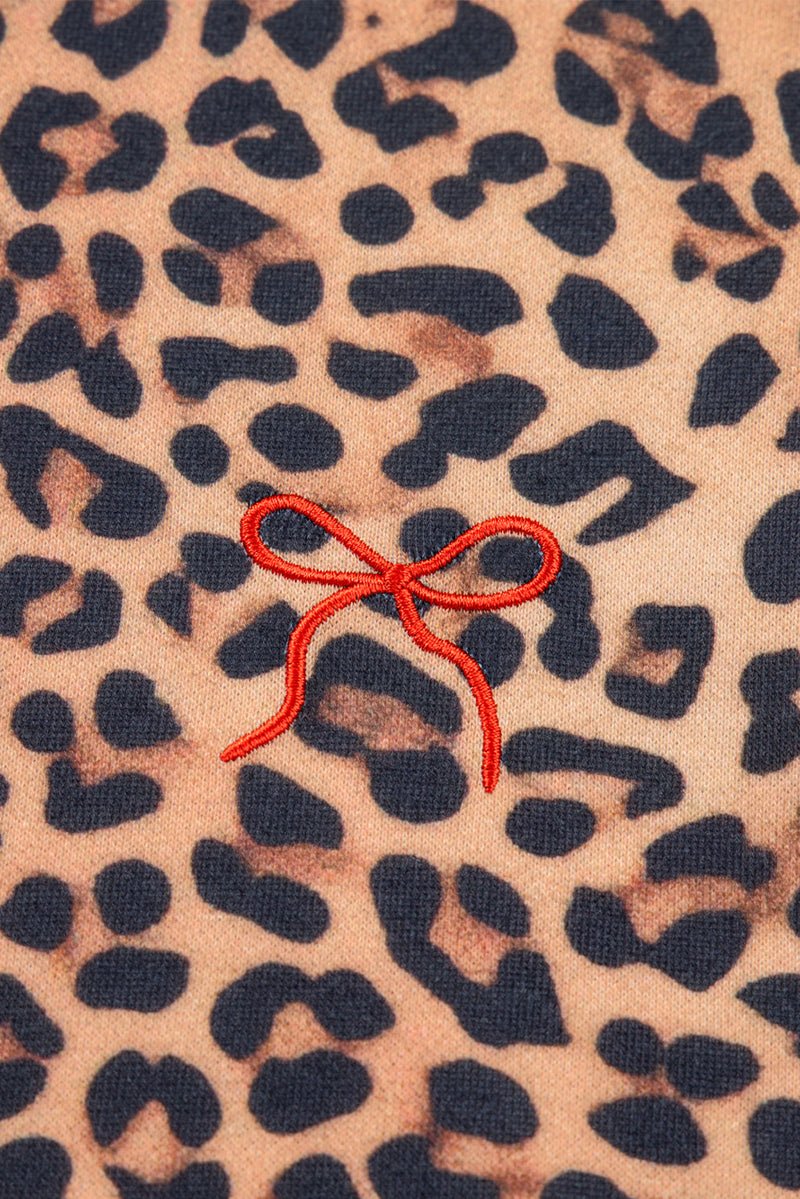 Khaki Allover Leopard Pullover and Pants Outfit