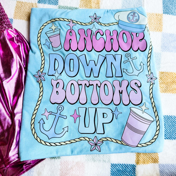 Anchor down bottoms up aqua tee