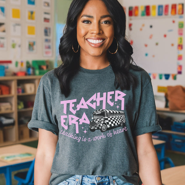 Teacher era - checker bus tee