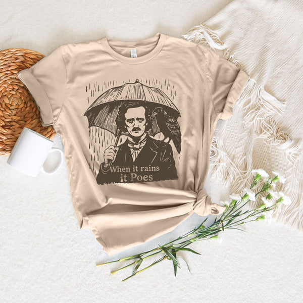 When it rains it Poes tee