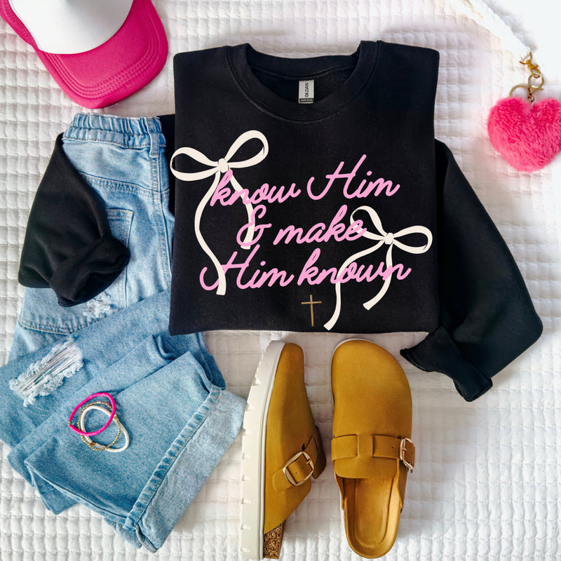 Know Him & make Him known (sweatshirt or tee) youth too