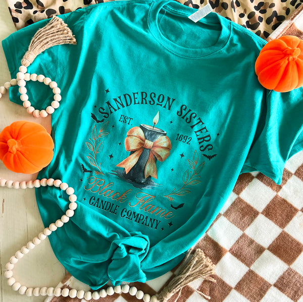 Black Flame Candle Bow tee