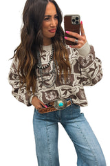 Black Colorblock Bow Pattern Drop Sleeve Sweater