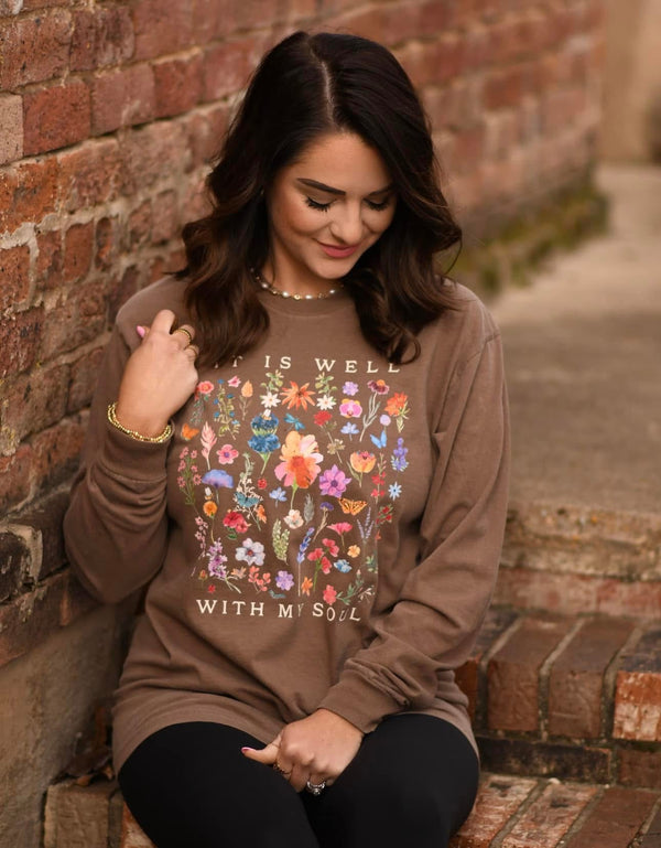 It is well Floral long sleeve top