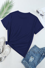 Orchid Petal Casual Plain Crew Neck Tee
