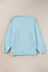 Apricot Rainbow Colorblock Pullover Sweatshirt