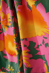 Multicolour Floral Print Long Sleeve Smocked Ruffled Mini Dress