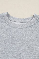 Light Grey Bowknot Long Sleeve Round Neck Sweatshirt