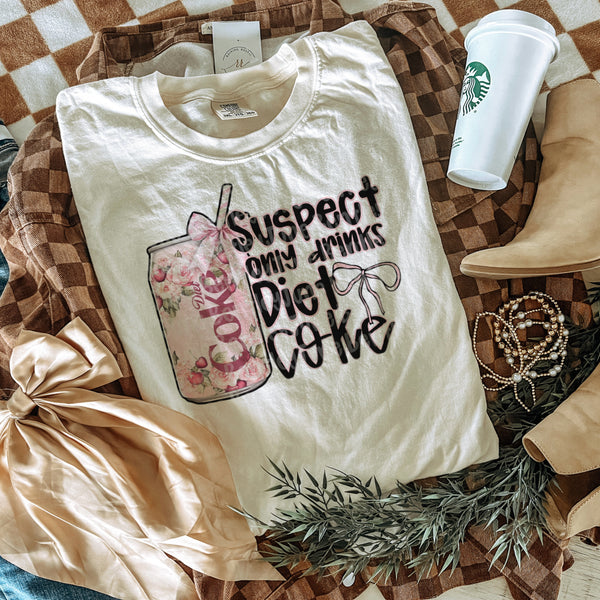 Suspect only drinks …. (Dr. Pepper or Diet Coke) design