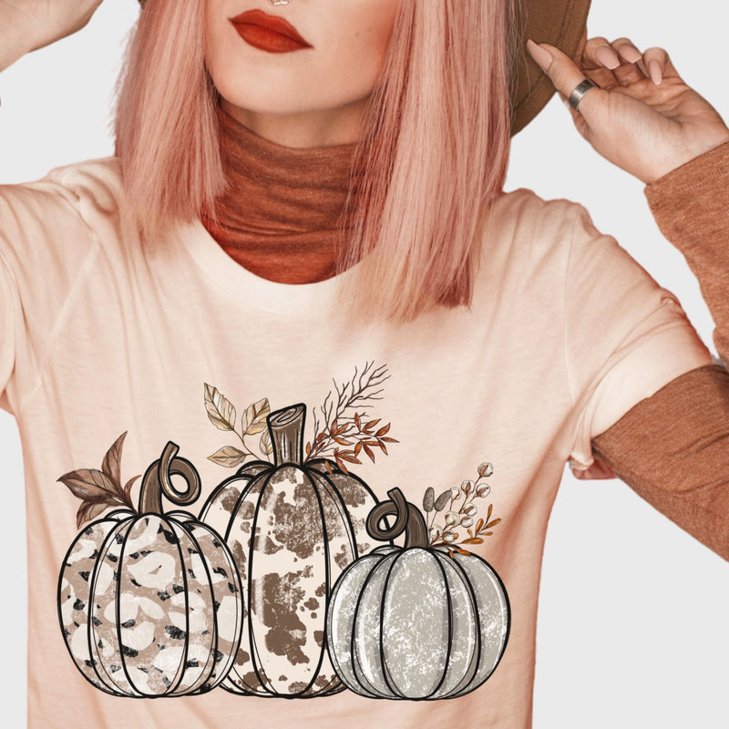 Peach Western Pumpkins tee