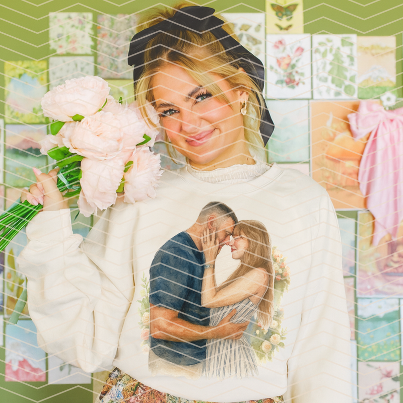 Taylor / Travis engaged watercolor painted design sweatshirt