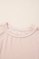 Jet Stream Corded Lantern Sleeve Pullover and Ruffle Mini Skirt Set