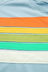 Apricot Rainbow Colorblock Pullover Sweatshirt