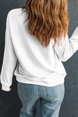 White game day Football Embroidered Casual Sweatshirt