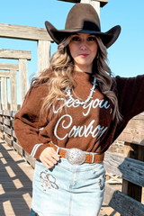 Coffee Letter Embroidered Graphic Sweater