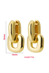 Gold Vintage Geometric Dangle Hoop Earrings