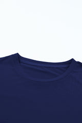 Orchid Petal Casual Plain Crew Neck Tee