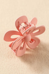Camel Sweet Hollowed Flower Shape Claw Clip