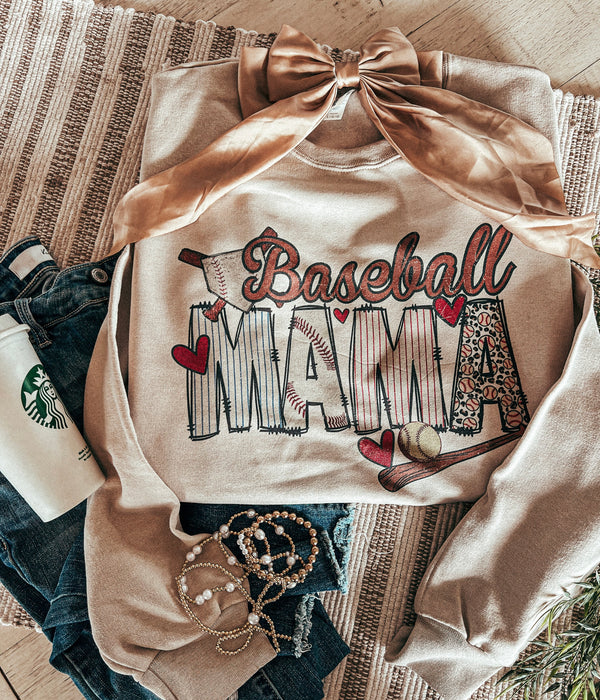 Vintage Baseball Mama sweatshirt or tee