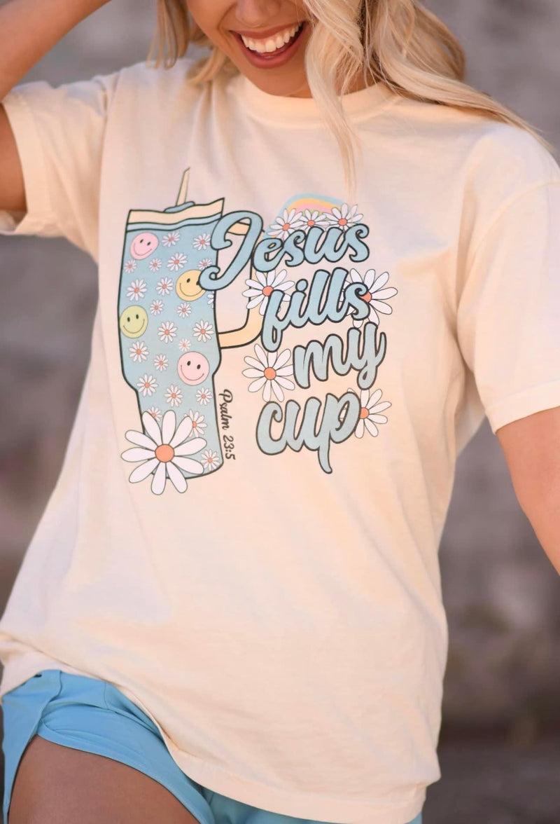 Jesus fills my cup cute tumbler tee