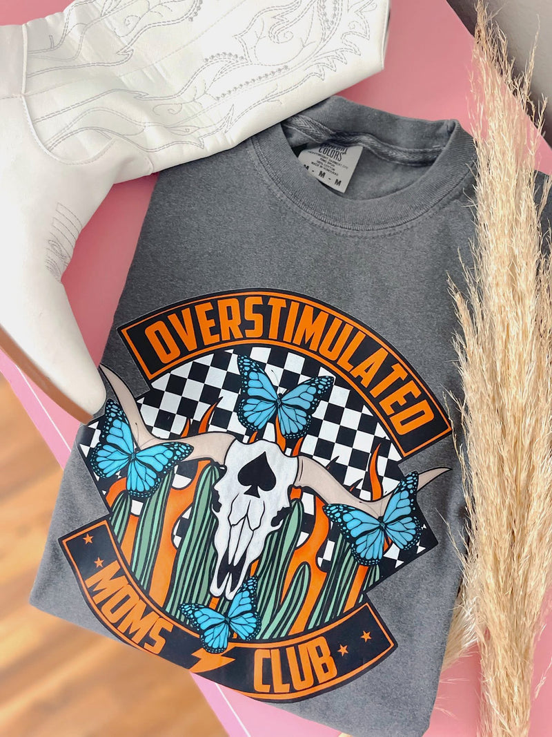 Overstimulated moms club - western tee