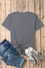 Orchid Petal Casual Plain Crew Neck Tee