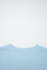 Sea Green Solid Color Loose Tee Drawstring Shorts 2pcs Outfit