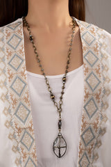 Bronze Chain Glass bead Rosary Statement