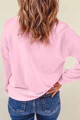 Pink Christmas OH SNAP Gingerbread Man Heat Transfer Printing Graphic Sweatshirt