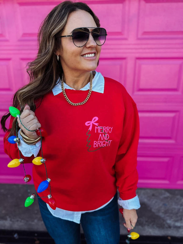 Merry & Bright pocket sweatshirt