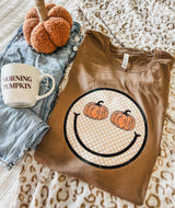 Pumpkin Checked Smiley tee