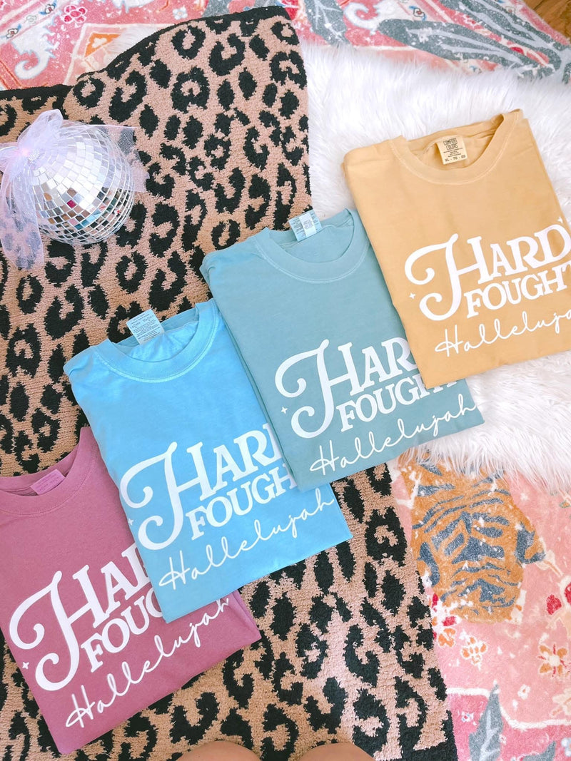 Hard fought hallelujah tees (comfort colors)