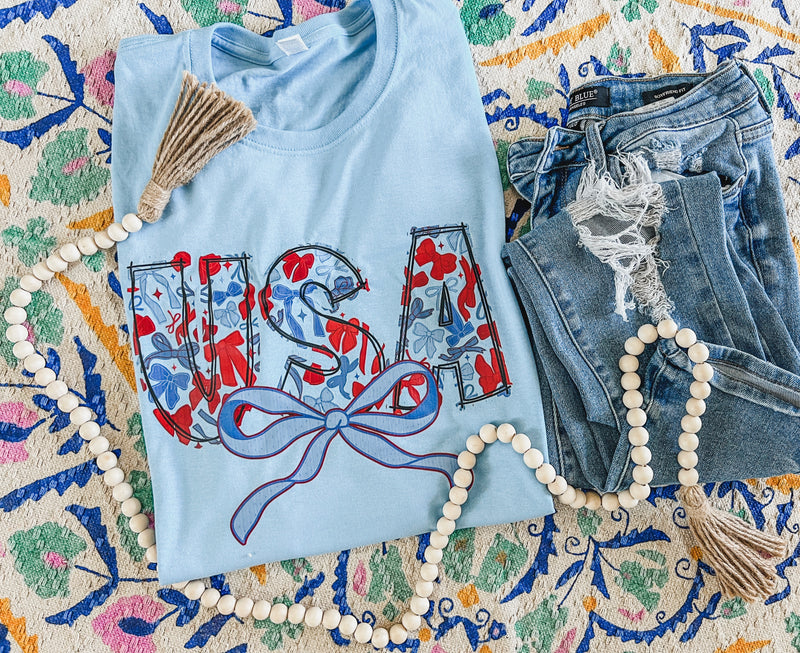 USA bows tee