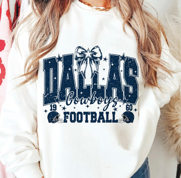 Bow Dallas Cowboys white sweatshirt