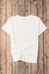 Orchid Petal Casual Plain Crew Neck Tee