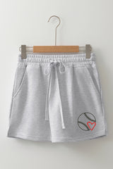 Light Grey Baseball Graphic French Terry Skort