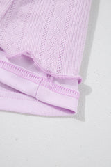 Orchid Petal Delicate Texture Cropped Cami Shorts and Cardigan 3pcs Lounge Set
