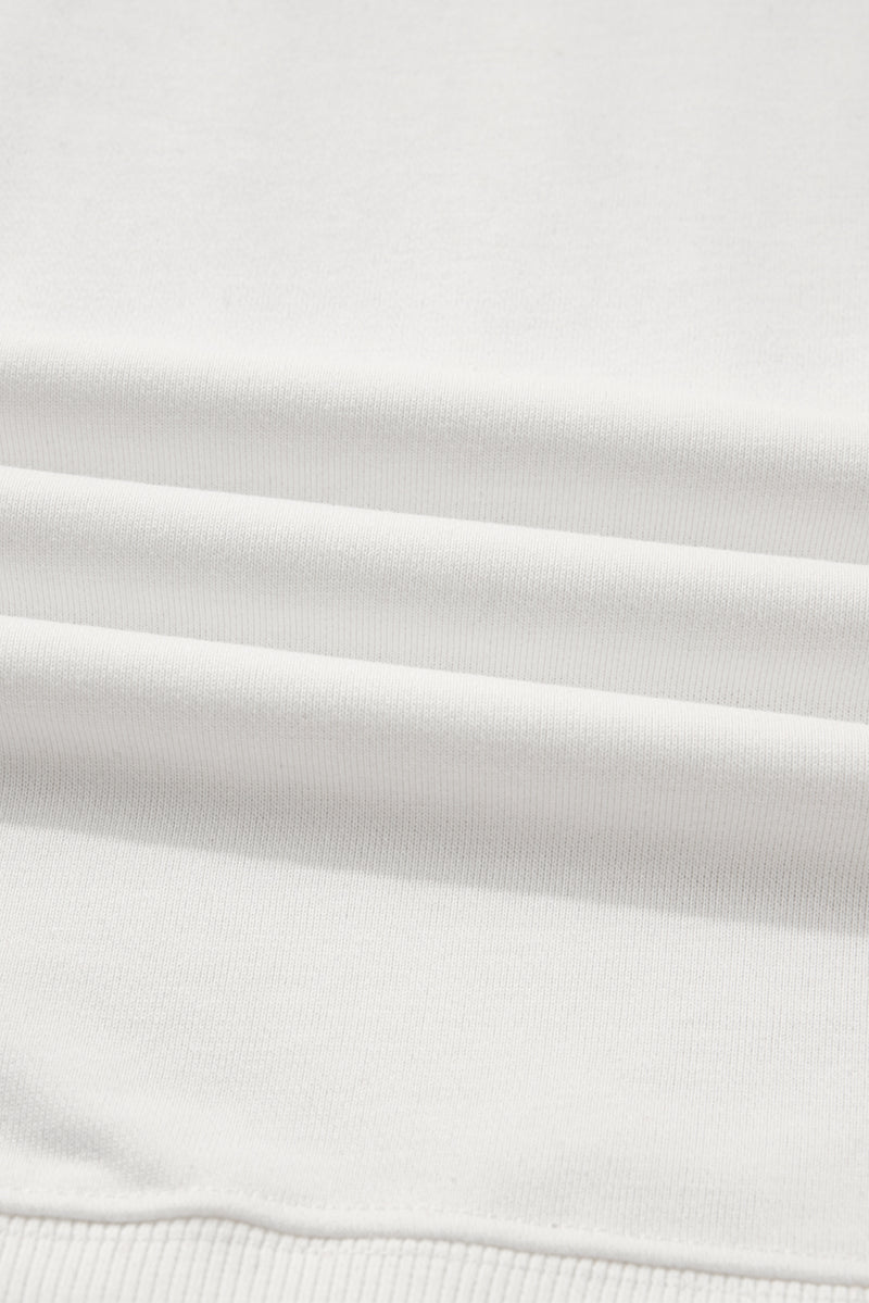 White FOOTBALL Letter Graphic Crew Neck Sweatshirt