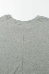 Green Plain Solid Color Casual Seam Long Sleeve Top