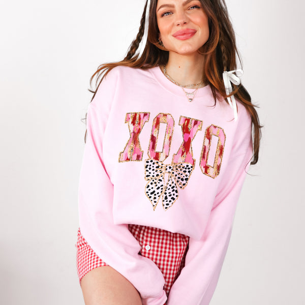 Watercolor XOXO pink sweatshirt