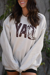 Yall cowgirl boots sweatshirt