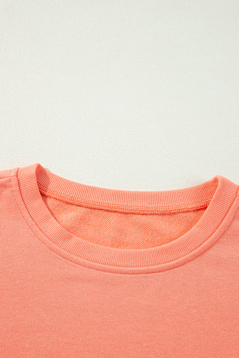 Moonlight Jade Patchwork Drop Sleeve Loose Sweatshirt
