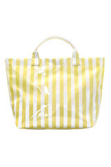 Blackish Green Glossy Striped Vinyl Large Tote Bag