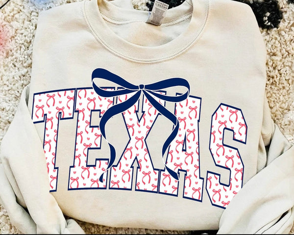 Cute Texas bow sweatshirt