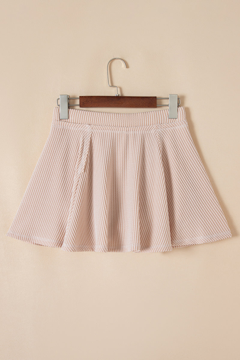 Jet Stream Corded Lantern Sleeve Pullover and Ruffle Mini Skirt Set