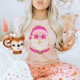 Faux Glitter Starry Eyed Santa tee