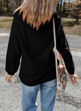 White Football Graphic Drop Shoulder Game Day Corded Sweatshirt