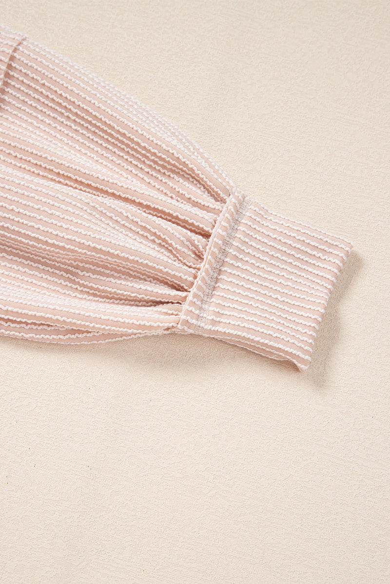 Jet Stream Corded Lantern Sleeve Pullover and Ruffle Mini Skirt Set