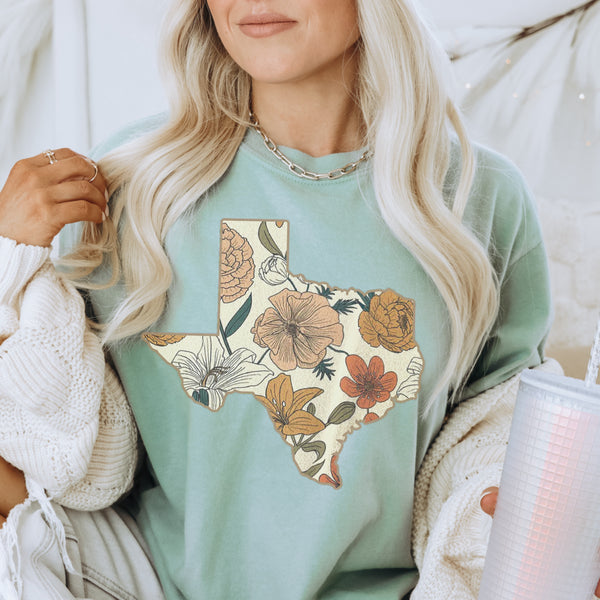 Fall FLoral Texas tee