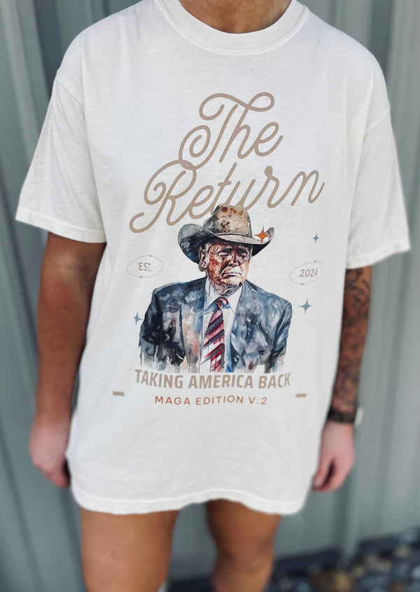 The return, ivory Trump tee